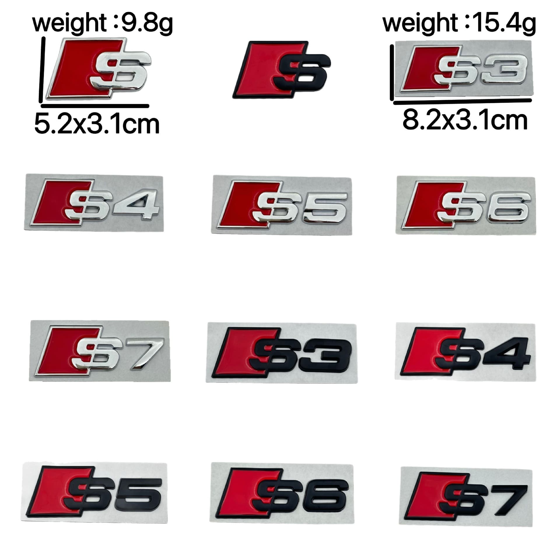 Suitable for Audi Personalized Labeling, Metal Car Labeling, Modified S3 S4 S5 S6 S8 Tail Labeling