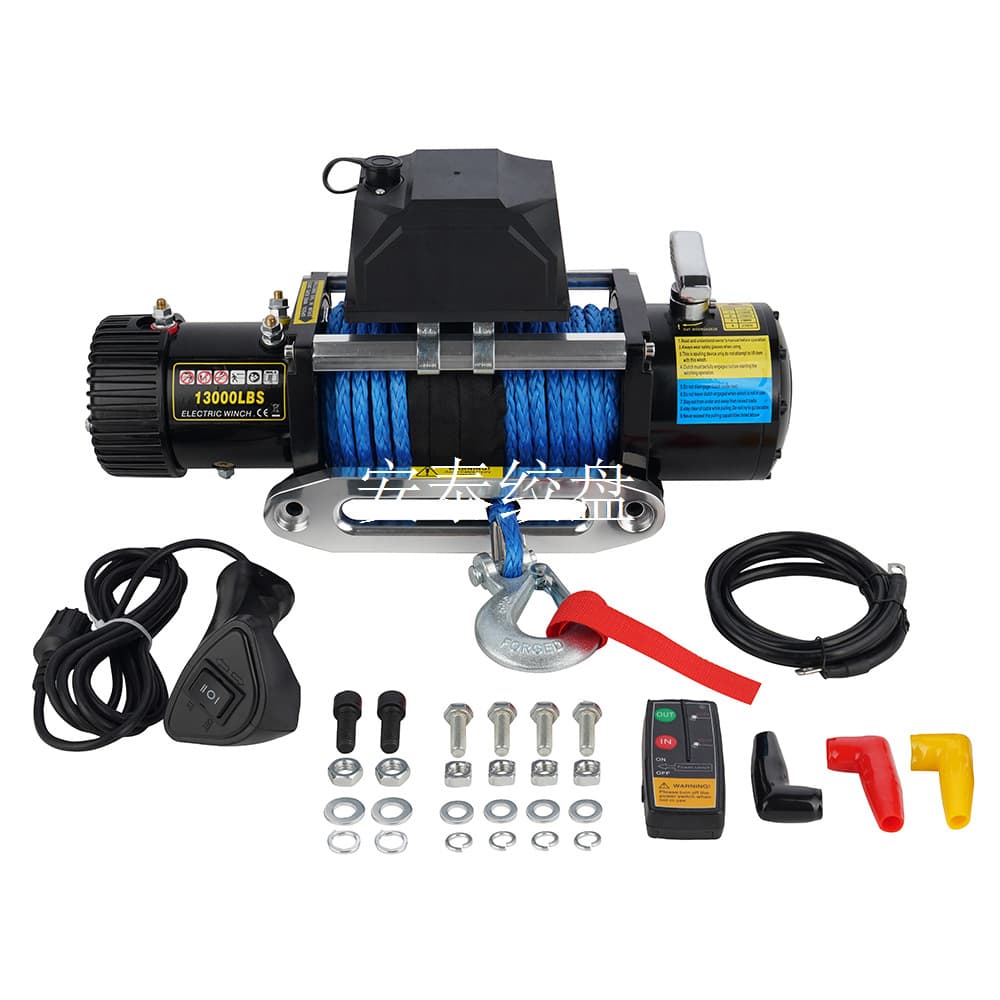 New Model Factory Direct 12v/24v 13000 lb Nylon Rope Off-Road Vehicle Winch Electric Winch Car Winch