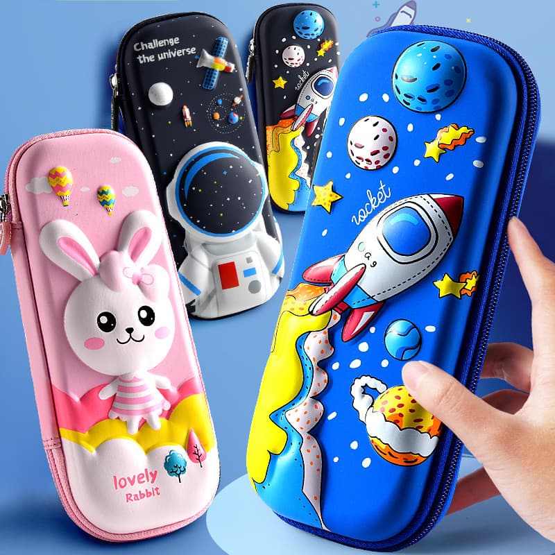 Primary School Leather Pencil Case Kindergarten Pencil Box New Wholesale Children's Cartoon Waterproof Pencil Bag Custom Printing