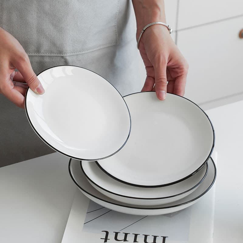 10-Piece 6-Inch Ceramic Side Plates Bone Dishes Home Dinner Plates 6-Inch Bone Plates Small Light Luxury Bone Dishes Plates