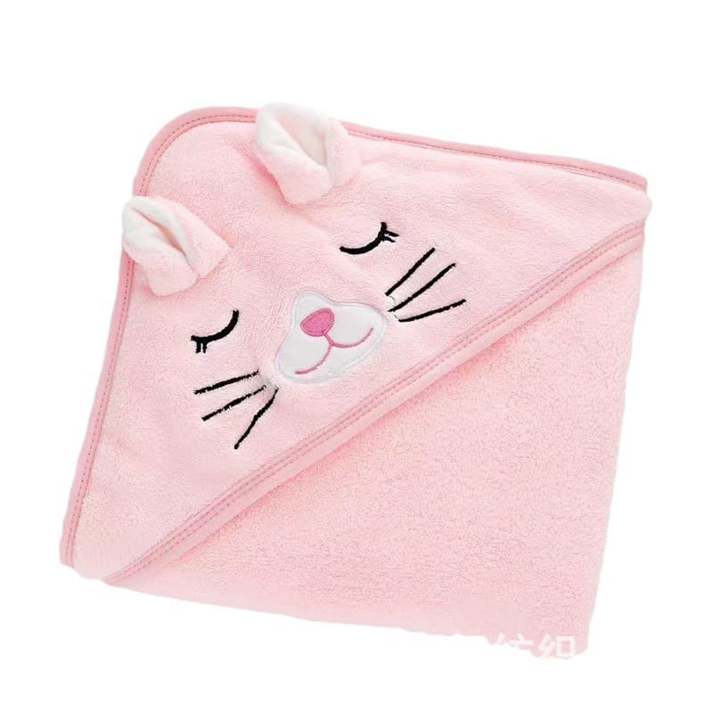 Cross-border Cartoon Baby Cape Bath Towel, Coral Fleece Soft Hooded Poncho Kids Bathrobe for Infants and Toddlers