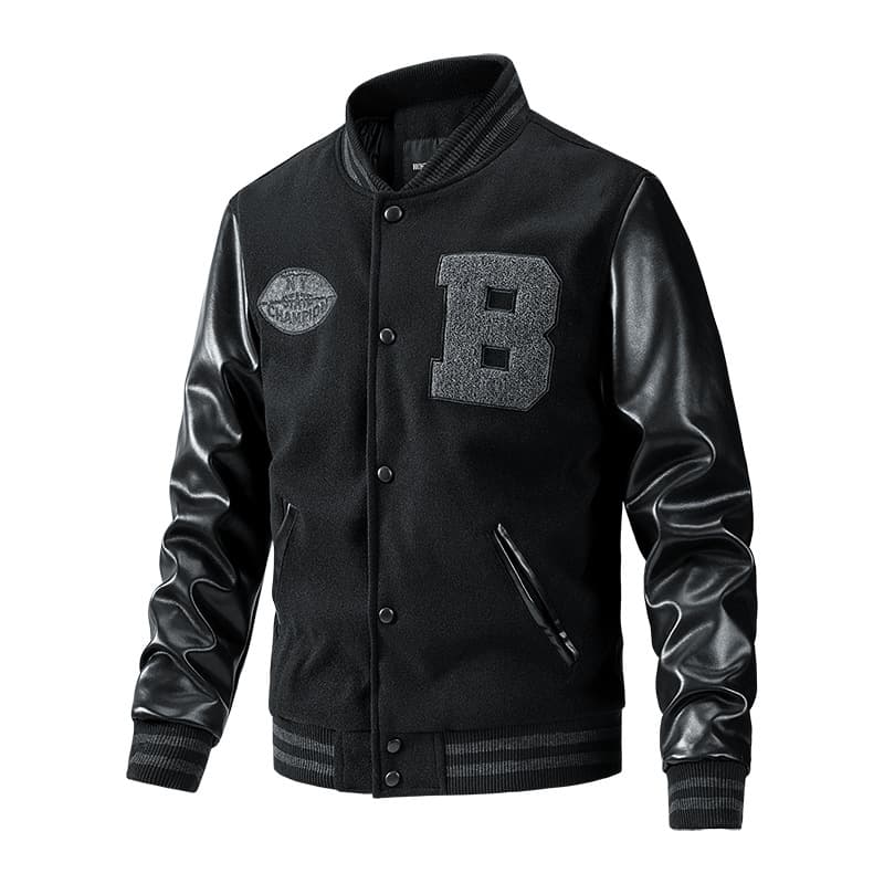 Cross-border Jacket Men's Autumn/Winter New Quilted Jacket Coat Baseball Collar Jacket Woolen Outerwear Export Plus Size Men's Clothing
