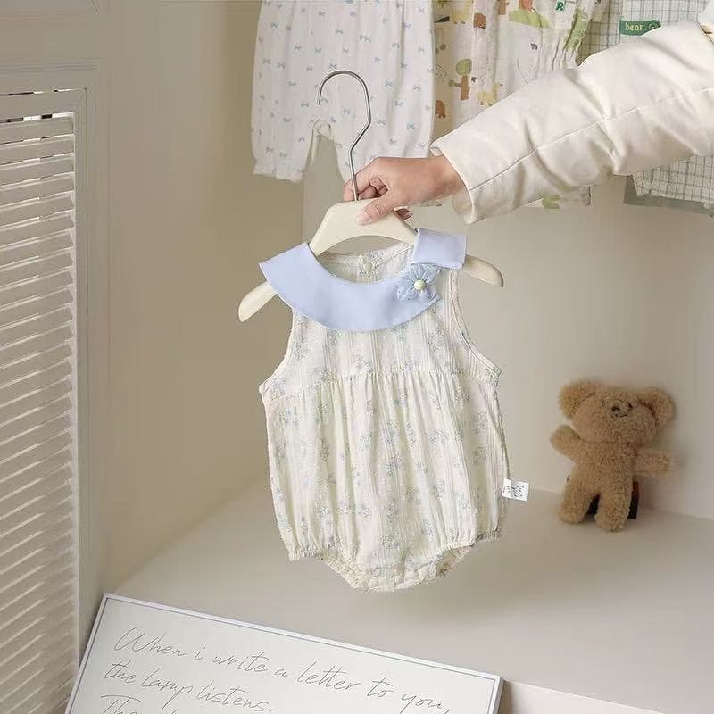 Infant clothes 2025 new summer style baby girl floral bag fart clothes full moon hundred days infant princess jumpsuit