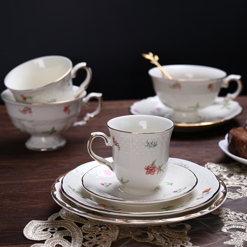 European Palace Style Afternoon Tea Cup Ceramic Water Cup Creative Milk Cup Light Luxury Coffee Cup Set for Home