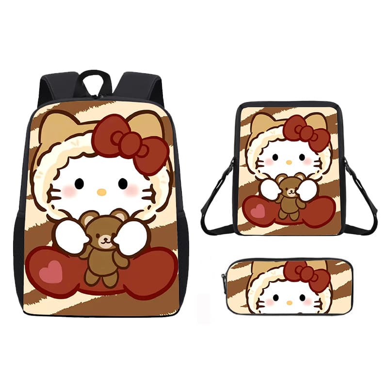 3D New Cross-border Product Hello Kitty Backpack for Elementary and Middle School Students, Cartoon Unisex School Bag, Cute New Style
