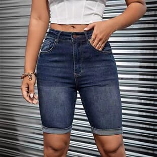 2025 New Arrival Amazon Cross-border Independent Station High-Waist Straight-Leg European and American Women's Shorts Direct Sales