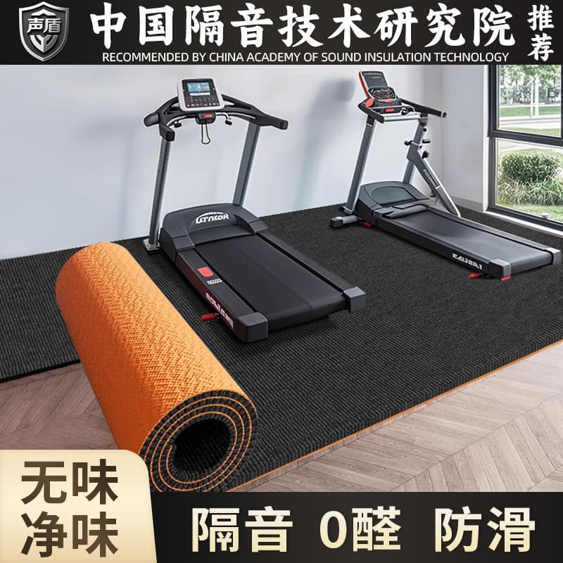 Treadmill Shock-Absorbing Mat, Home Fitness Yoga Elliptical Exercise Bike Soundproof Anti-Vibration Thickened Carpet