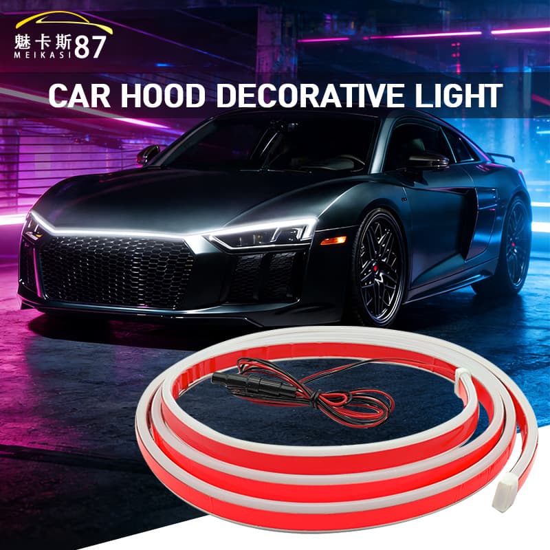 Car Start Scan Dynamic Through-Type Daytime Running Light LED Hood Grille Modification Flowing Water Light Super Bright Dynamic Light