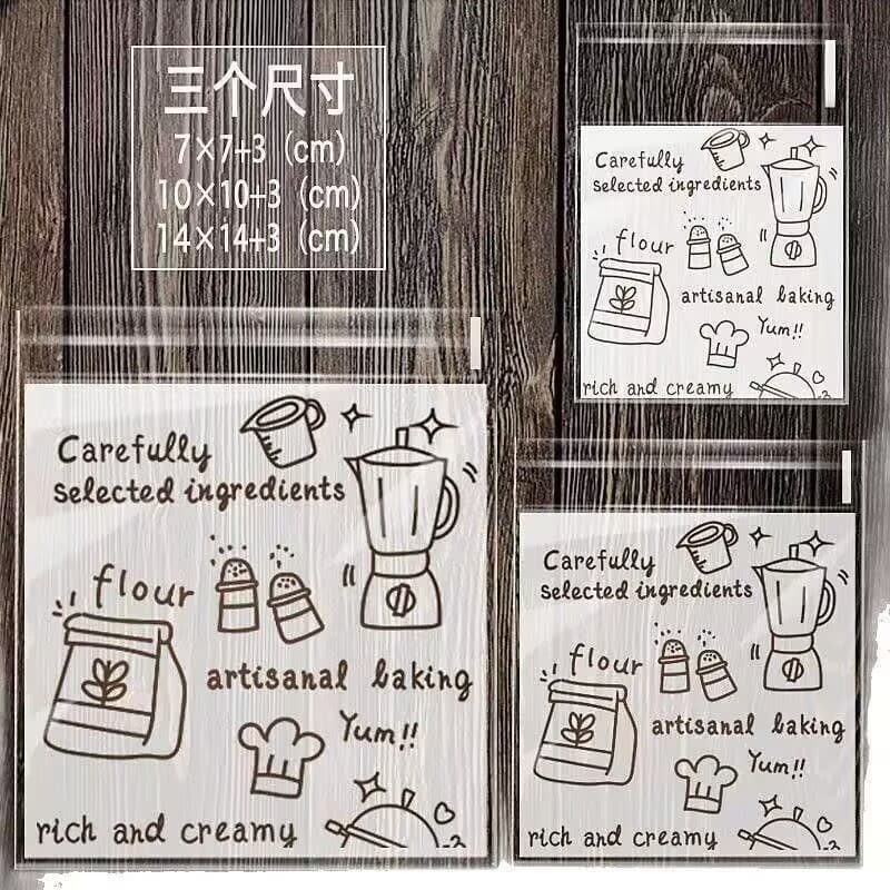 Biscuit transparent packaging bag, self-sealing baked bread, bagel, individually packaged toast, self-sealing bag, European bag
