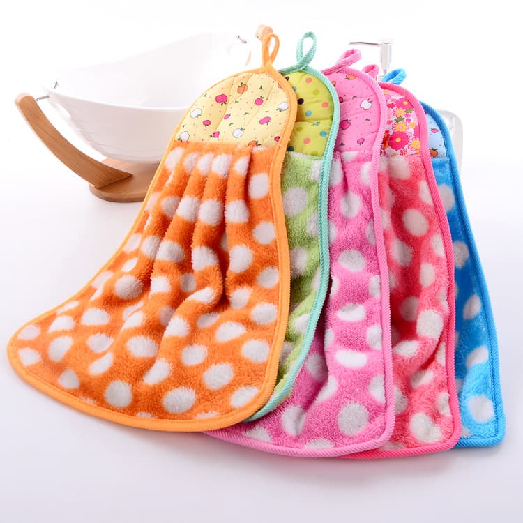 Coral Fleece Hanging Towel Hand Towel Kitchen Cartoon Children's Coral Fleece Hand Towel Hangable Cross-border Manufacturer Wholesale