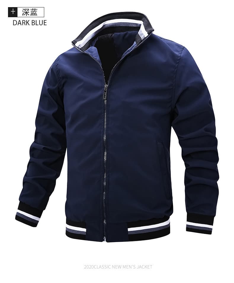 AliExpress Men's Casual Jacket Color Sports Stand Collar Striped Lapel Mens Fashion Jackets