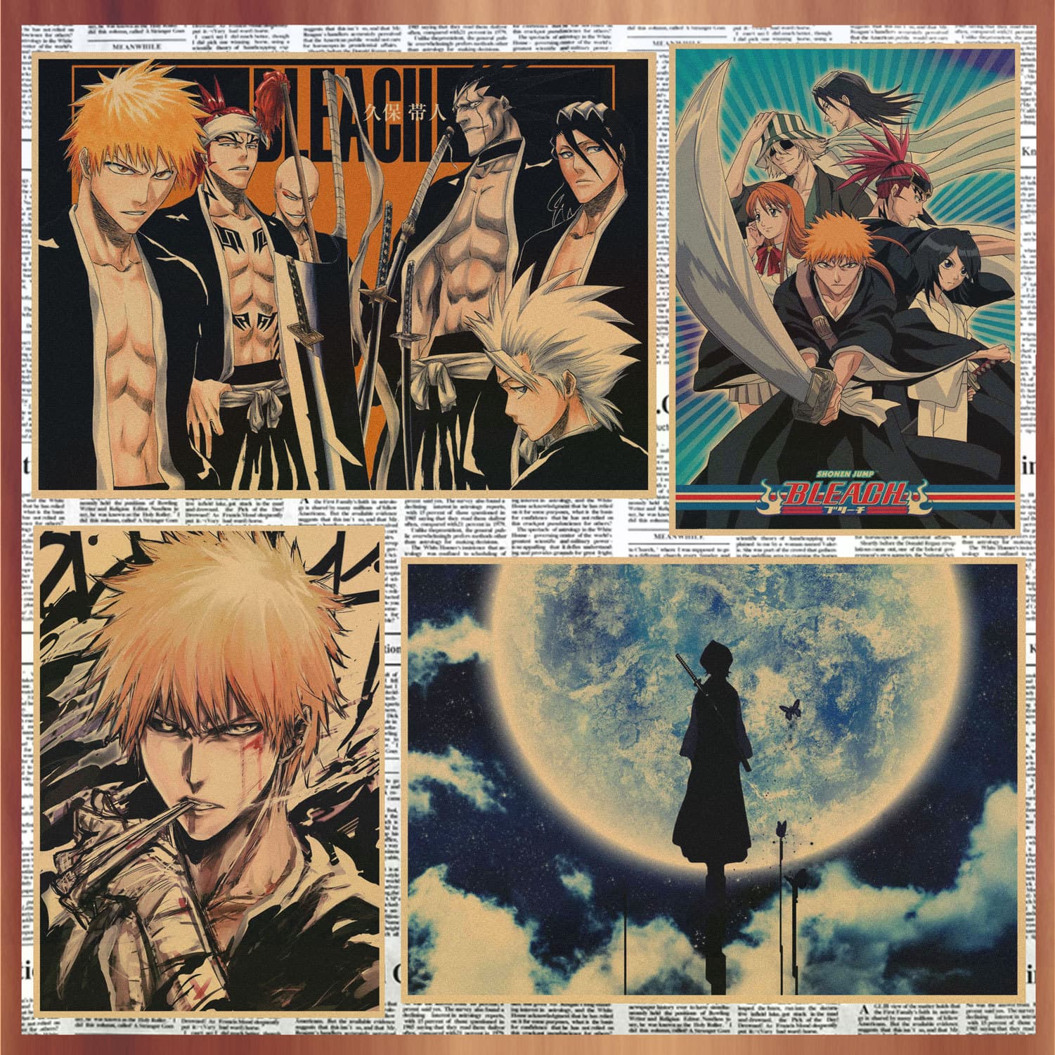 Japanese anime Bleach BLEACH retro kraft paper poster decorative wall mural 372