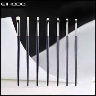 7-Piece Eye Animal Hair Makeup Brush Set, Detail Eyeshadow Brush, Eyeliner Brush, Blending Brush, Concealer Brush, Angled Eyebrow Brush