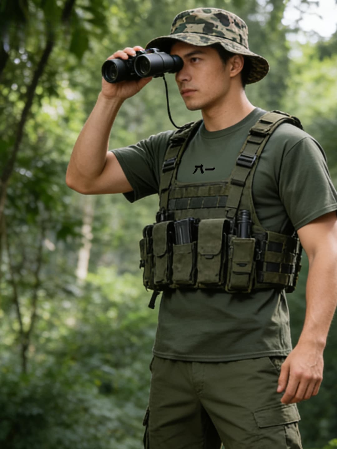 Bayi Military Fan T-Shirt Military Style Summer Outdoor Pure Cotton Loose Round Neck Top Short Sleeve Men's Tactical Physical Training Uniform
