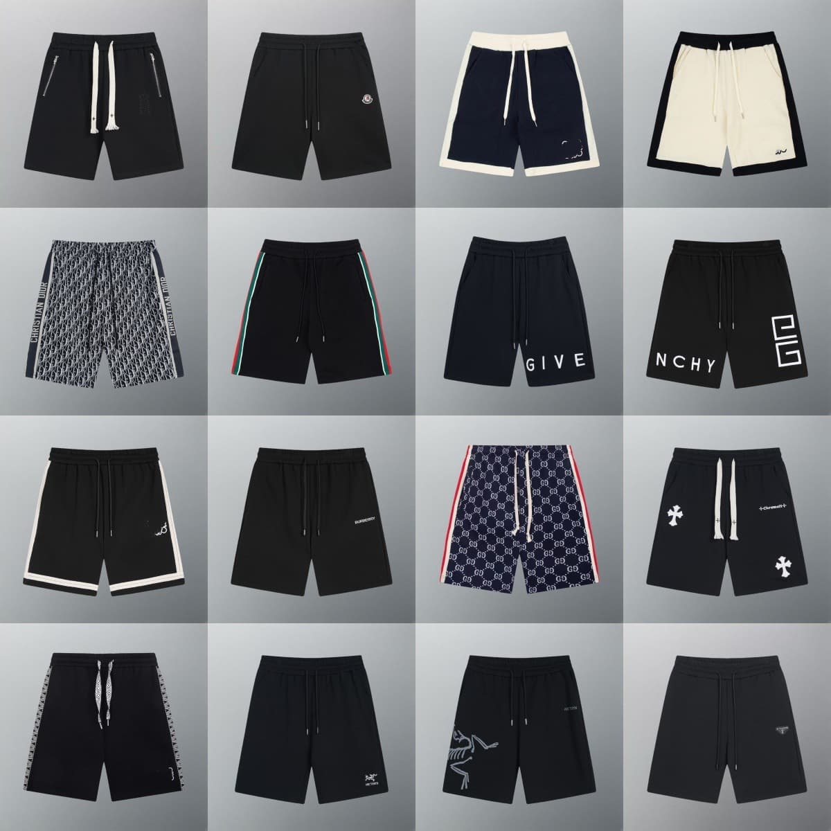Cross-Border High Version Light Luxury New G Brand LV Brand DI Brand Embroidery Five-Point Fashion Shorts Unisex Collection