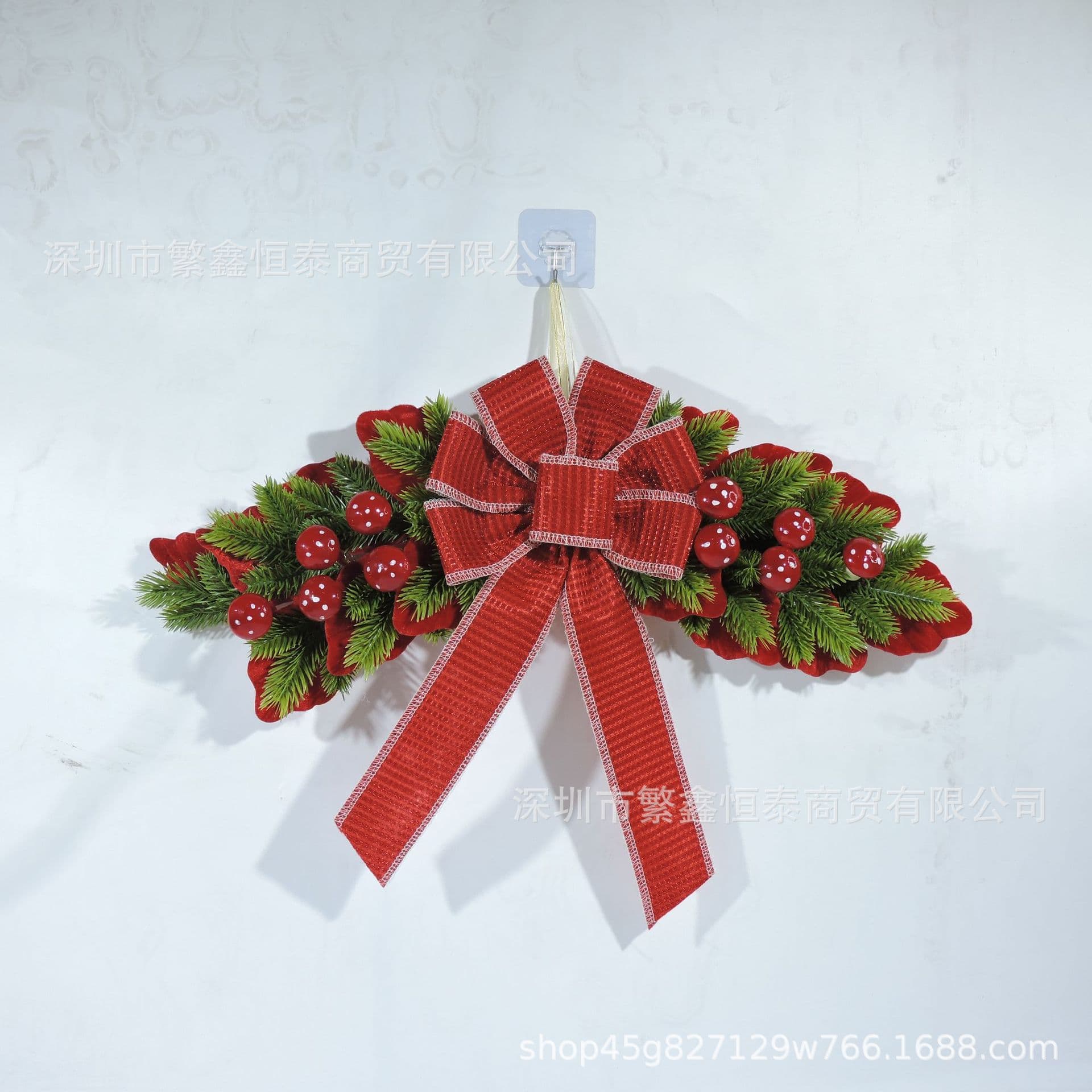 Christmas Decoration Exquisite Handmade Rattan Wreath Horn Wall Hanging Door Hanging Decoration Set Scene Decoration Arrangement