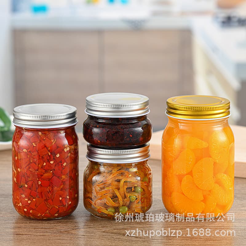 Transparent Honey Jar Mason Jar Storage Canister Jam Bottle Fruit Punch Container Durable Glass Beverage Bottle Mason Bottle