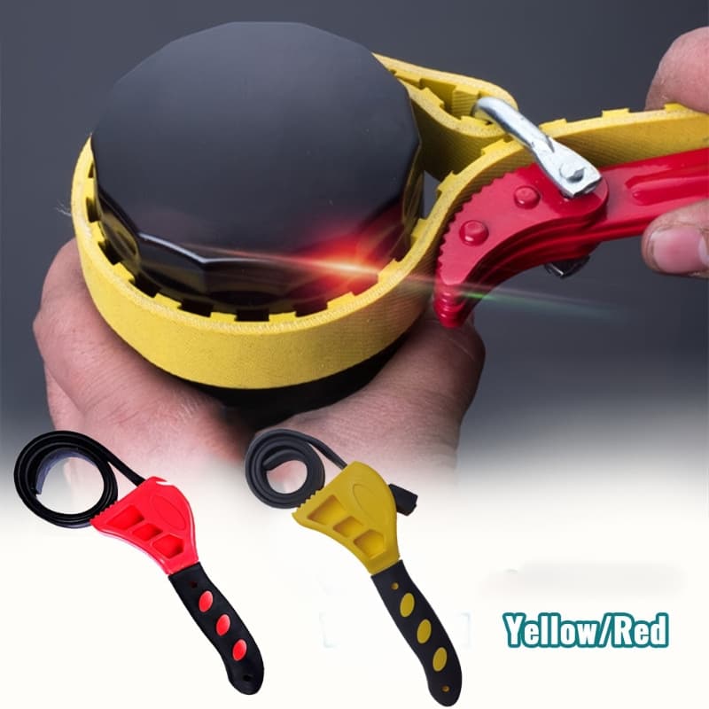 6-inch multi-functional belt wrench, adjustable plastic bottle opener, auto filter adapter, multi-functional hardware tool