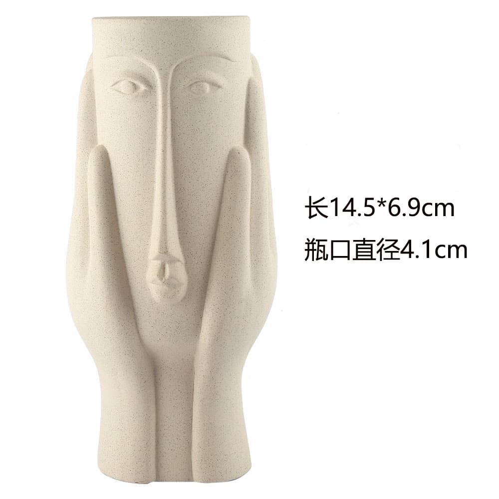 Minimalist Face Vase Silicone Mold, Plaster Concrete, Home Decorative Art Mold, Cross-Border Best Seller