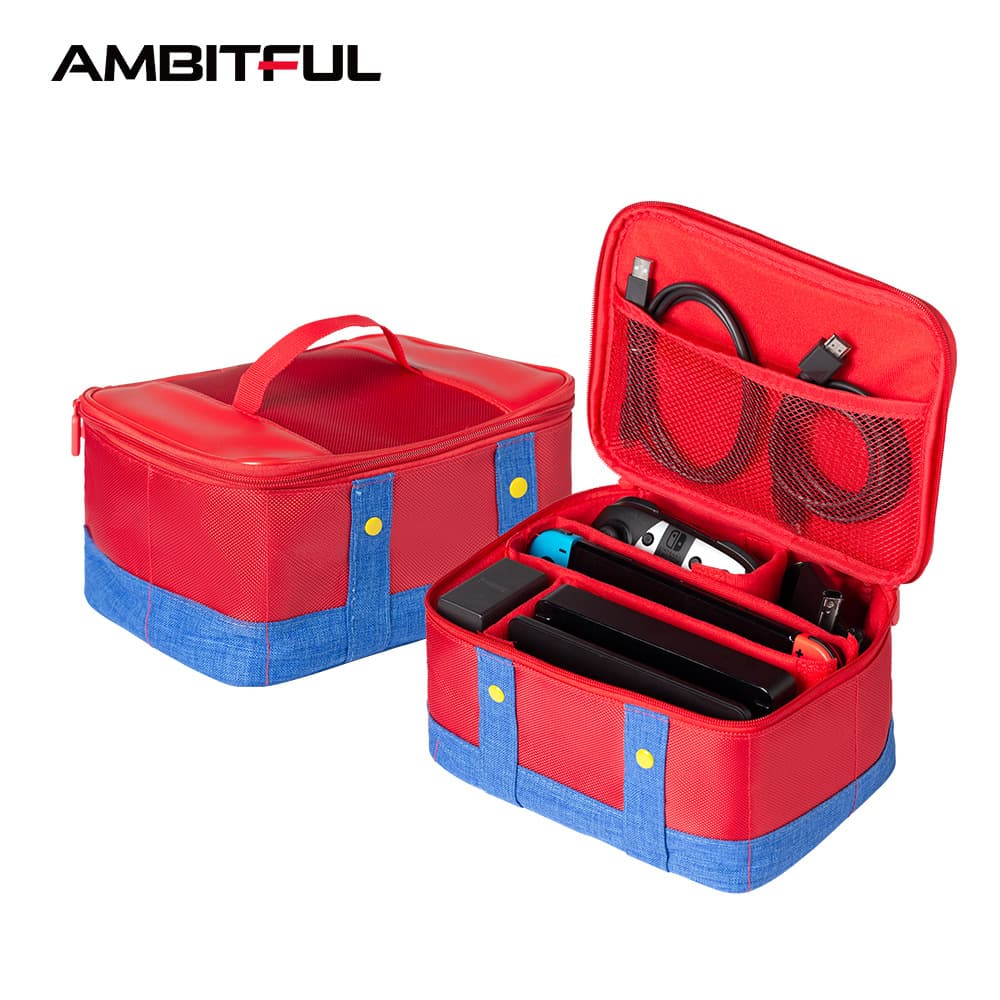 Compatible with Nintendo Switch Storage Case, NS Mario Protective Case, OLED Console Large Capacity Storage Bag