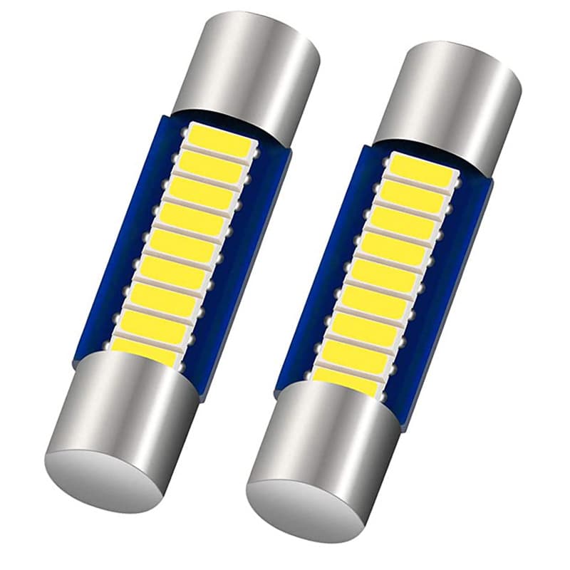 6.3MM Dongguan Factory Makeup Mirror Light 29MM 31MM LED Car Light 9SMD 4014 Flat Top Double Tip Roof Light