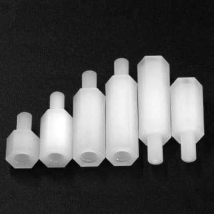 M3 HTS3 Plastic Hexagonal Internal and External Threaded Spacer Post with Single-Head Nylon Screw; Insulating Circuit Board Spacer Post