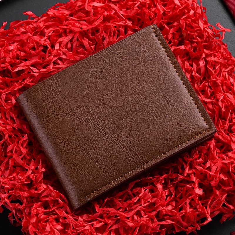 Men's Short Wallet PU Leather 2026 New Style Multi-Card Holder Business Wallet Waterproof and Durable