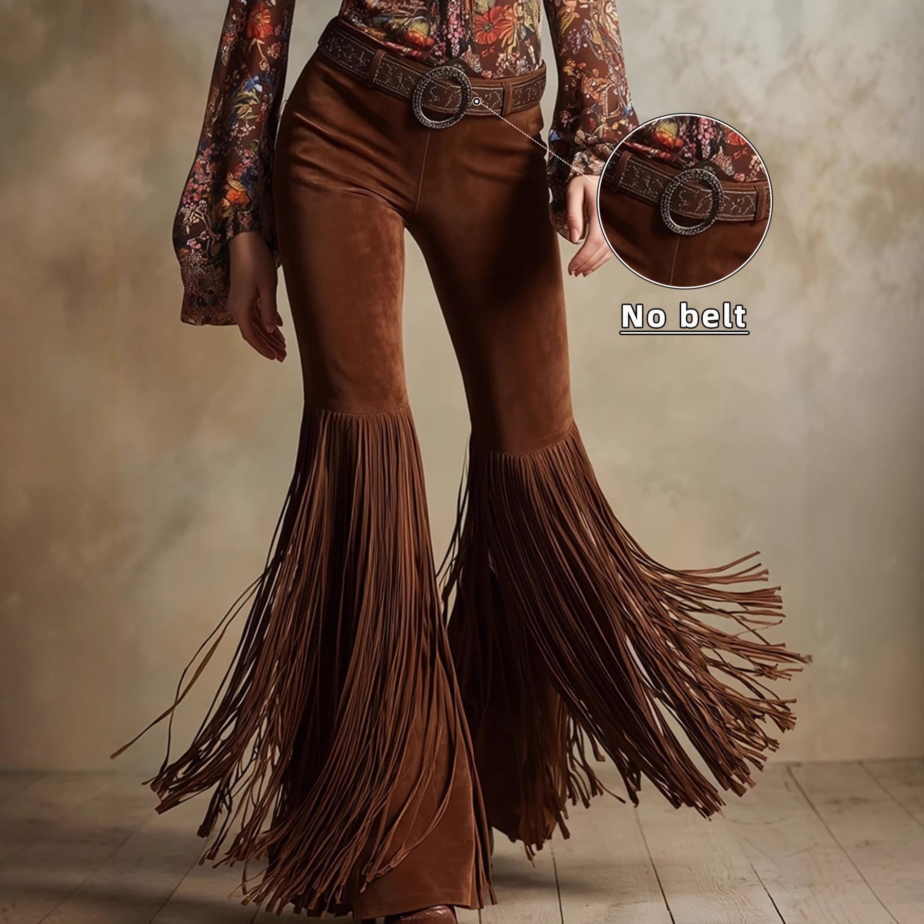 Cross-border Amazon Europe and America Women's Retro Western Fringe New Suede Pants