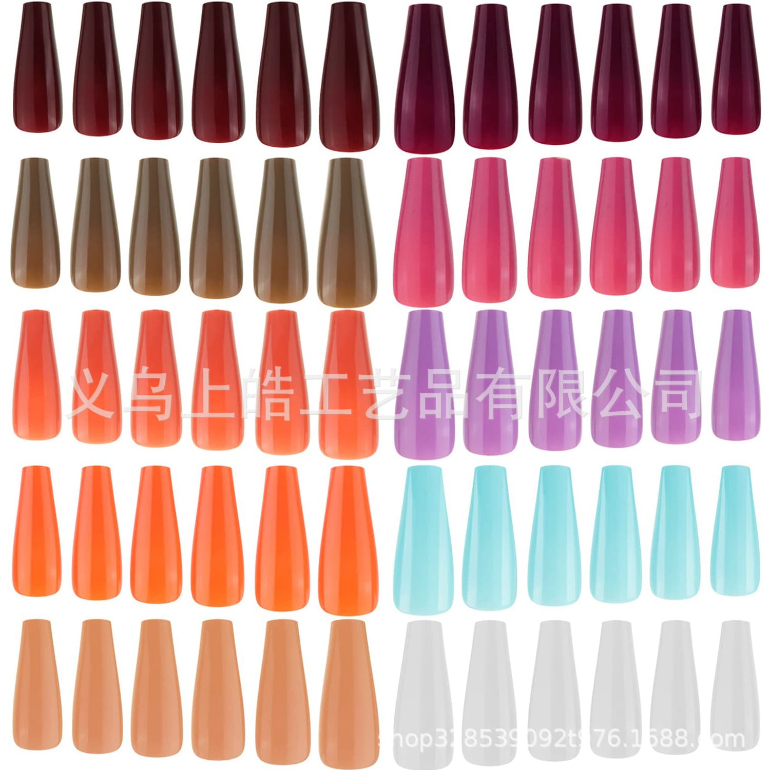240 Pieces Coffin Long Artificial Nails Tip Matte Fake Nails