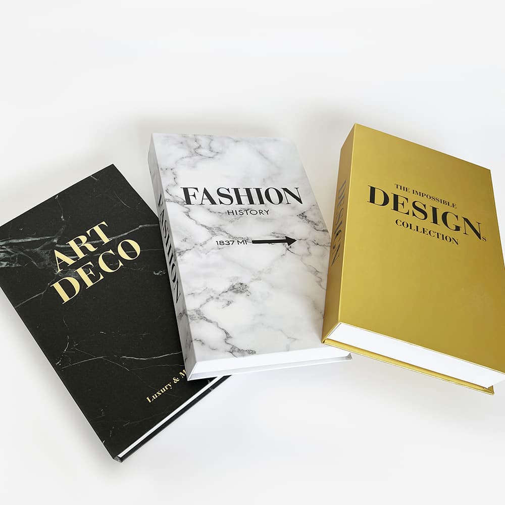 Cross-border folding fake book, English style, light luxury, gold foil stamping, simulated book, hotel, villa, photography, coffee shop decoration.