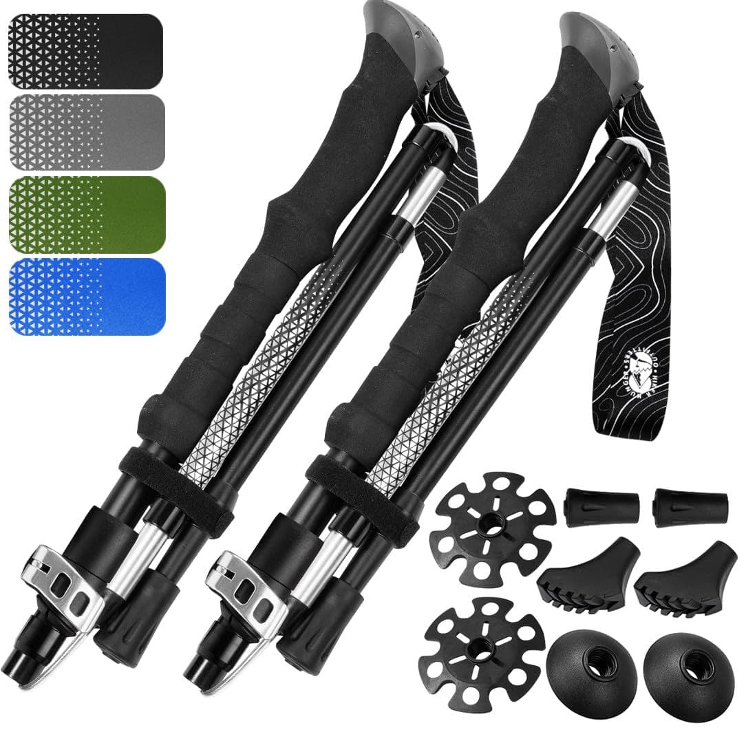 Foldable Trekking Poles - Adjustable, lightweight trekking poles made from aircraft aluminum