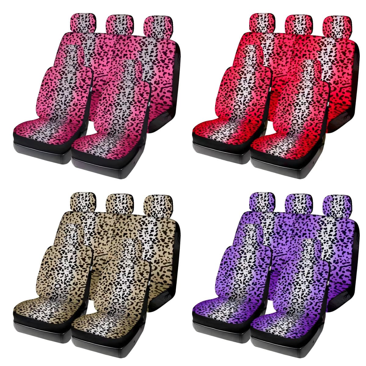 Cross-border hot selling gradient leopard pattern universal car seat cushion cover Amazon temu TK Mexico Russia