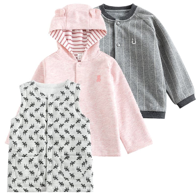Multiple reversible styles, autumn/winter thickened padded jacket for boys and girls ages 1-4, hooded cotton coat