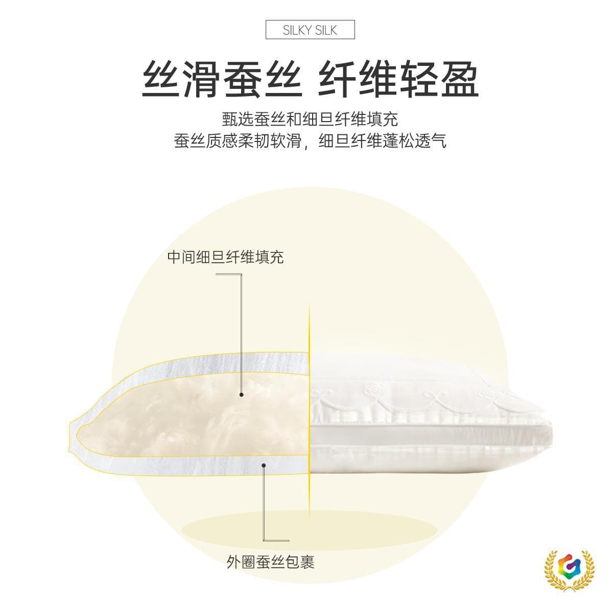 ✅60-count silk fiber lace pillow core, resilient neck support, elegant and comfortable.