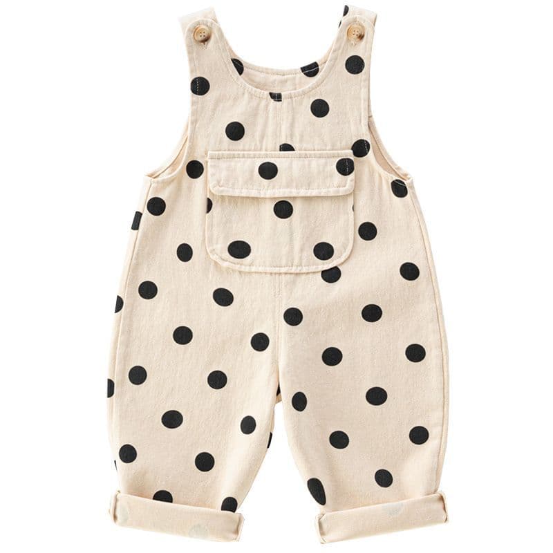 Children's Casual Overalls Spring New Baby Boys Girls Korean Style Polka Dot Cute Suspender Pants 0-3 Years Jumpsuit