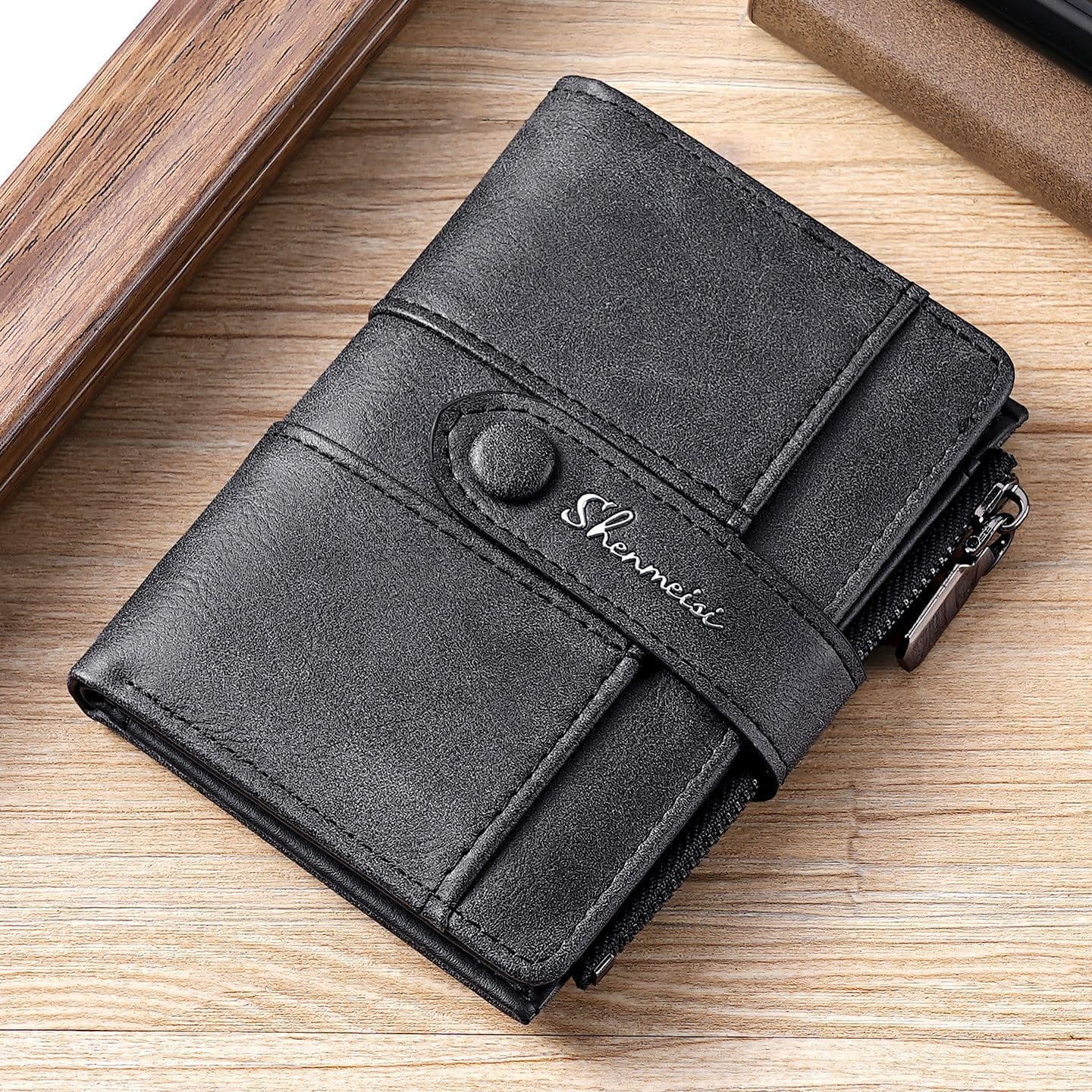 Cross-Border New Men's Short Wallet Men's Premium Card Holder All-in-One Fashion PU Wallet