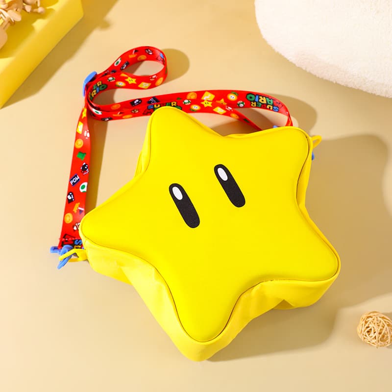 Japanese Cartoon Super Mario Star Shoulder Bag Girly Heart Big Eyes Cute Pentagram Cute Shoulder Messenger Bag
