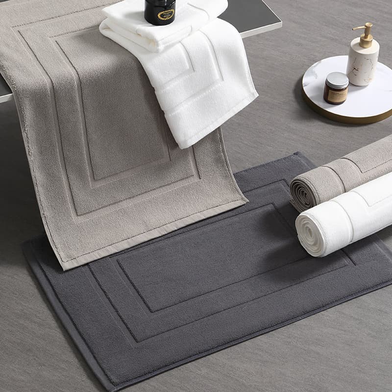 Five-star hotel bathroom mat, cotton, non-slip, thickened, absorbent, entrance mat for toilet.