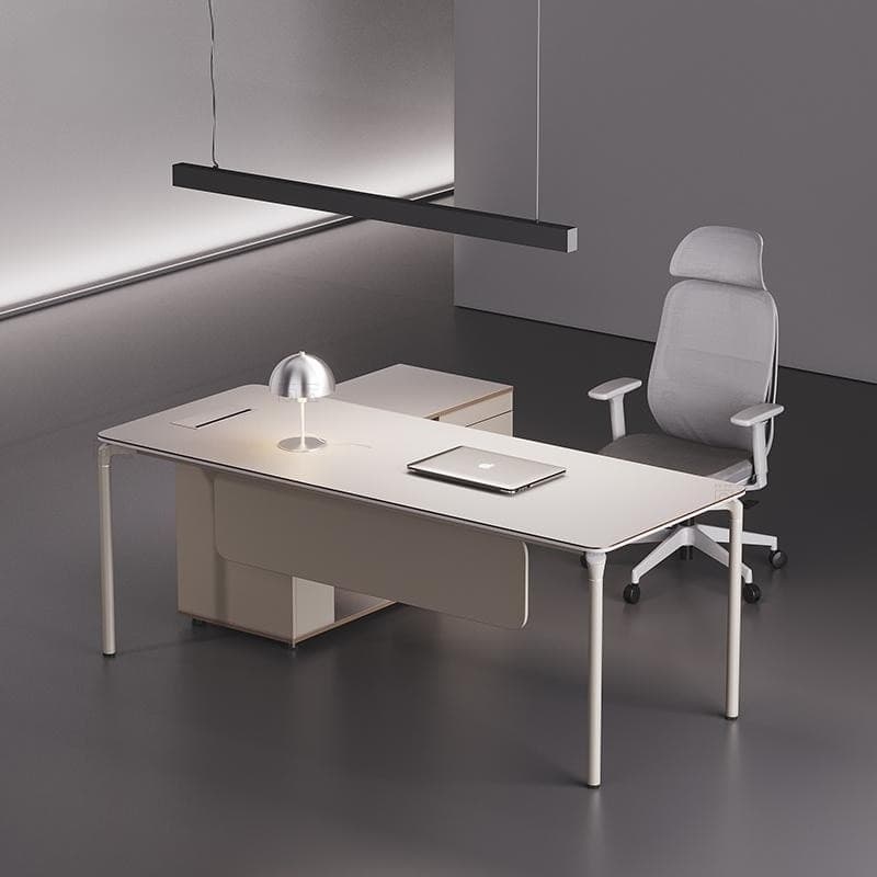 Boss Desk, Simple Modern Luxury Creative Tech-Inspired Single Person Executive Manager Office Desk Furniture Set with Chair