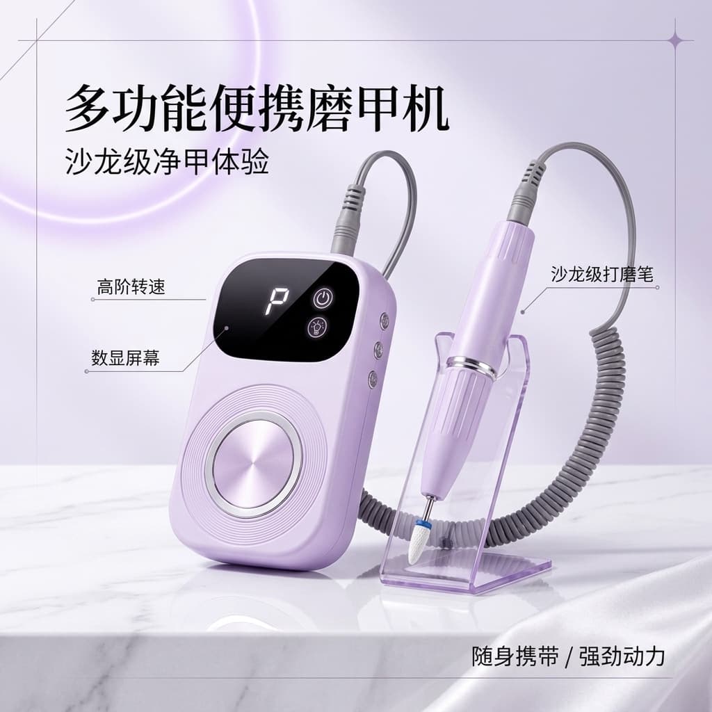 Cross-border Nail Drill Non-Heating Rechargeable Nail Remover Professional Nail Grinding Head Portable Electric Nail File