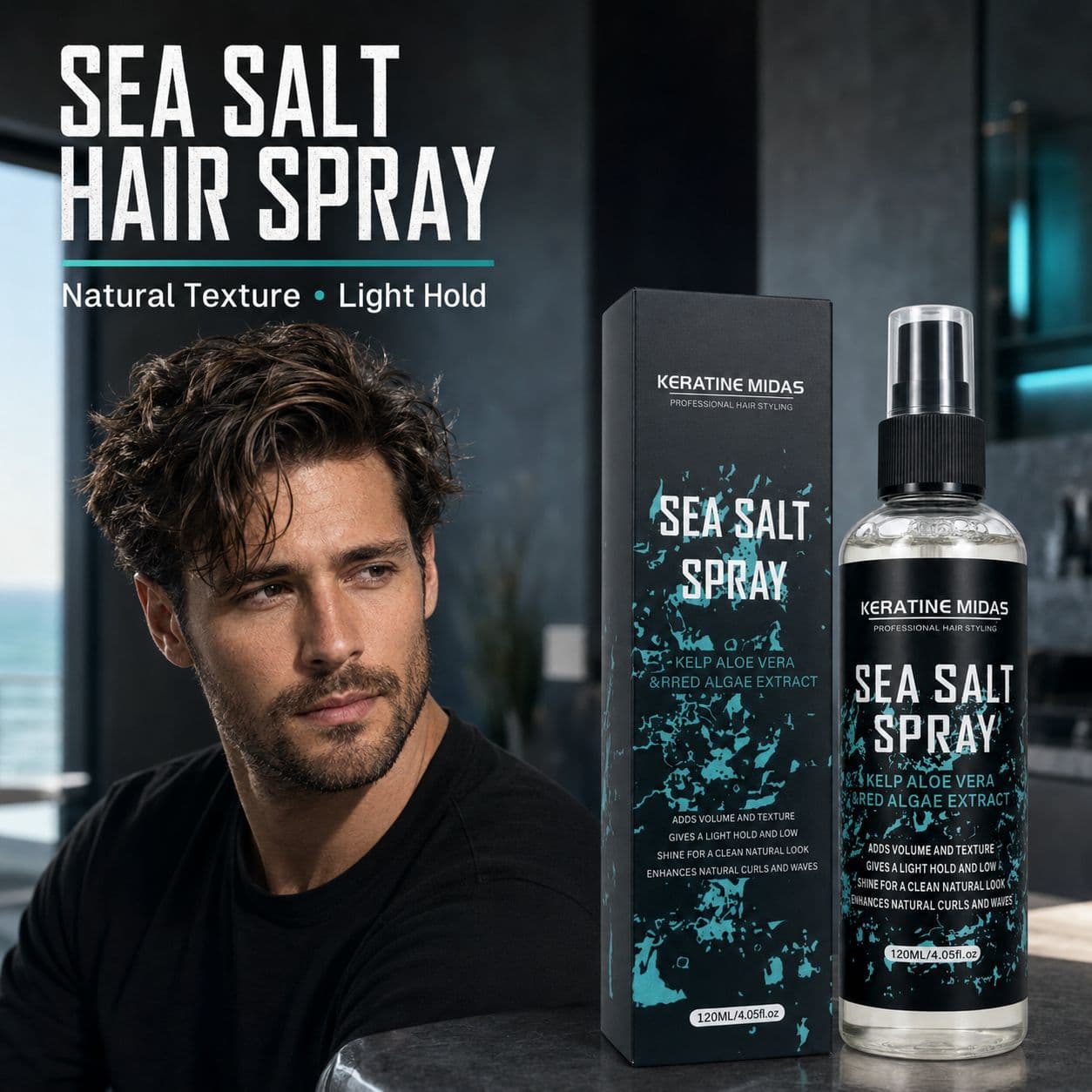 Cross-border Sea Salt Spray Hair Styling Spray Volumizing Spray Men Sea Salt Water Men's Hair Volumizing
