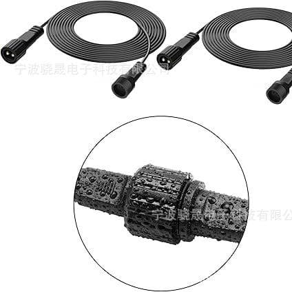2-pin extension cord, IP68 waterproof extension cord 16AWG outdoor solar string lights, indoor string lights