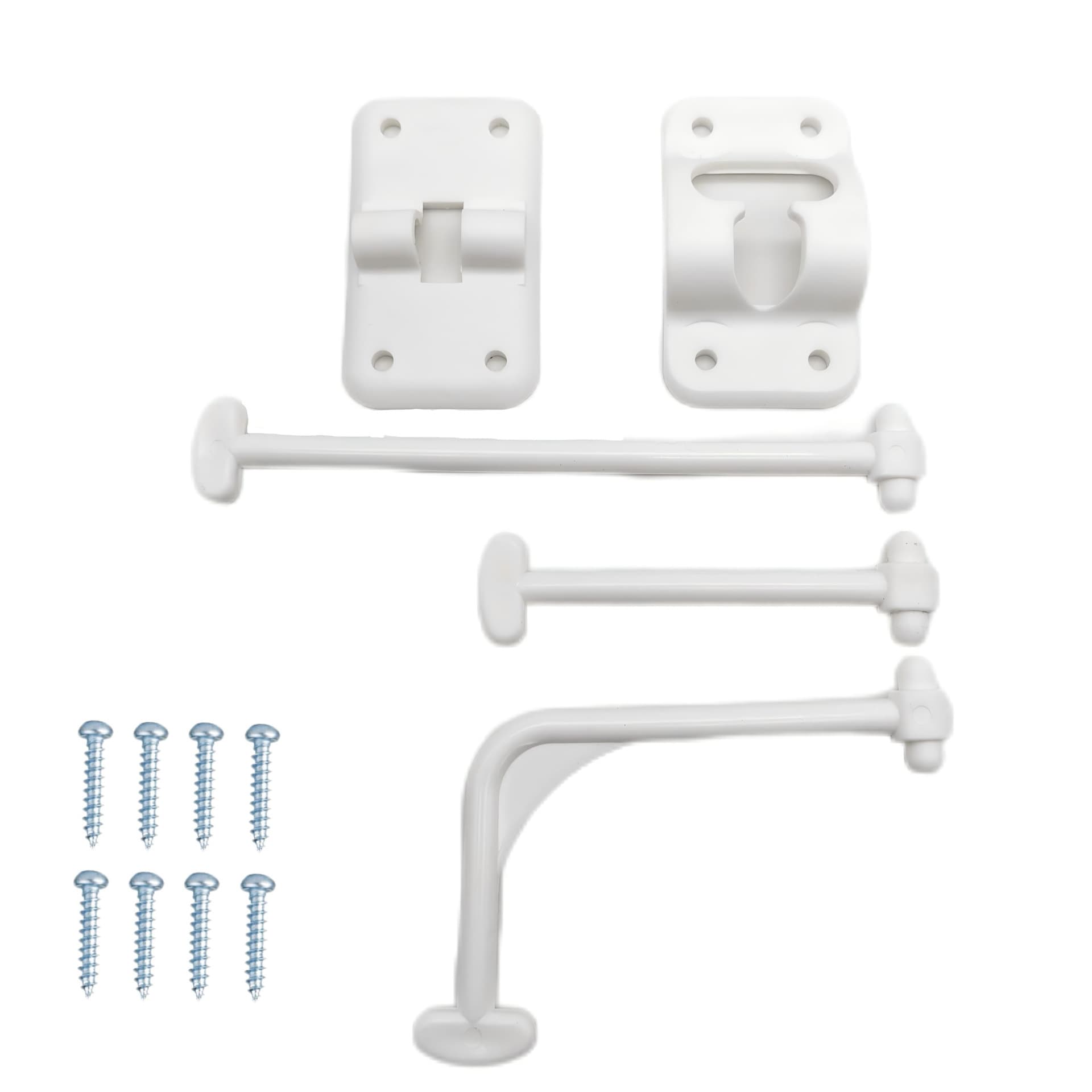 Rv Accessories: Three Types of Rod Plastic Door Buckles, Door Bolts, Exterior Door Hooks with 8 Screws (Family Bucket)