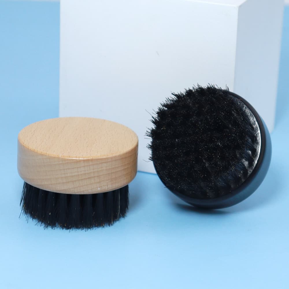 Beard brush men's round cleaning brush beech wood bristle haircut hair cleaning brush beard brush care tool