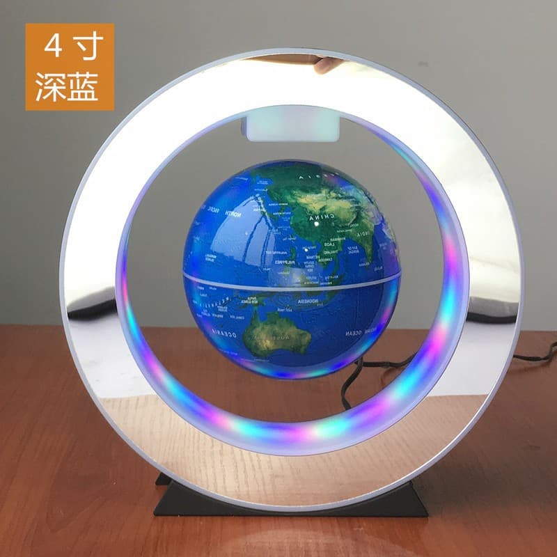 Magnetic Levitation Globe Floating Ornament Home Decor Living Room Decoration Luminous Rotating Creative Tech Gadget