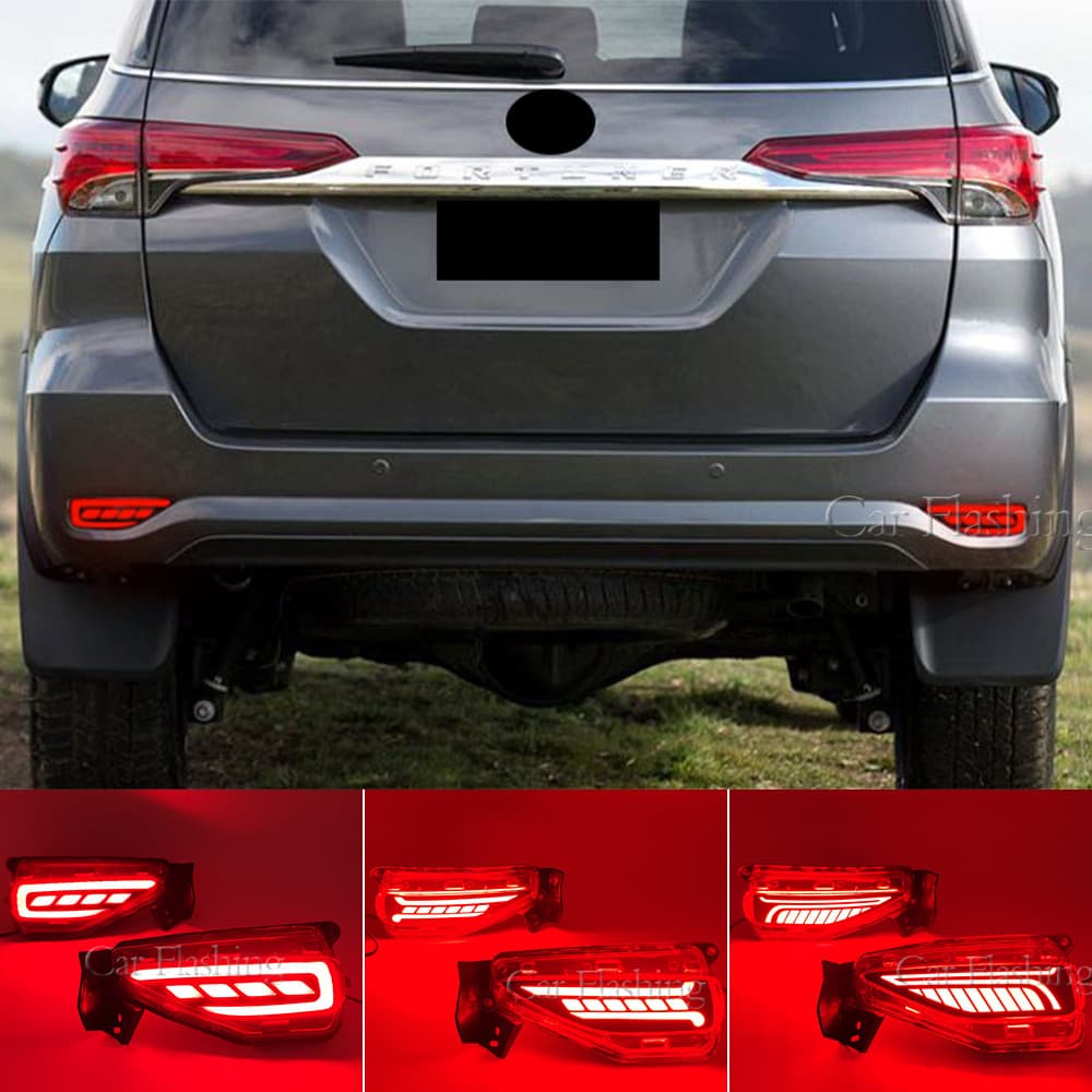 For Toyota 15-21 Fortuner Rear Bumper Light Brake Light Sequential Turn Signal