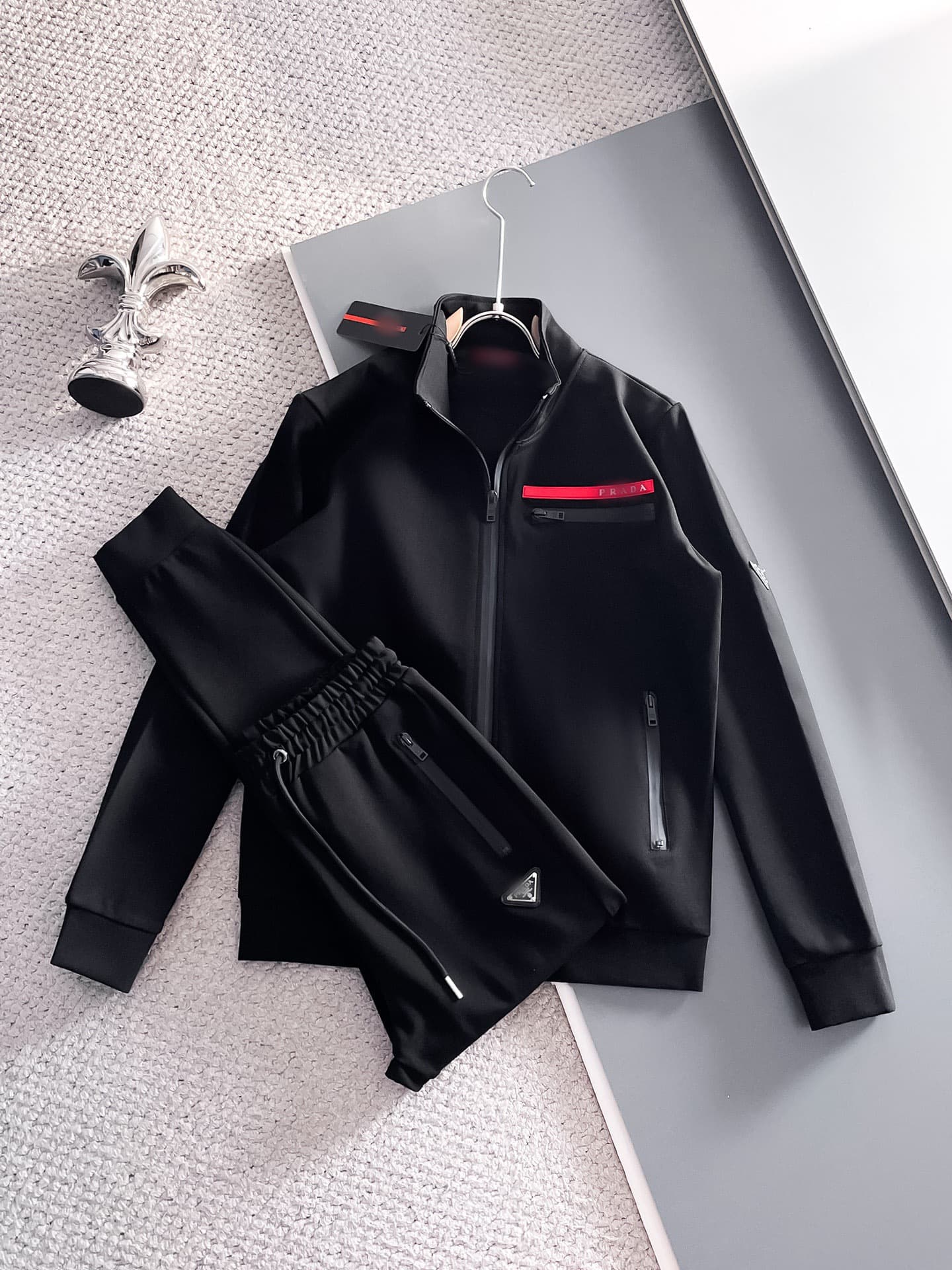 Cross-border Men's New Autumn/Winter Jacket European Trendy Sportswear Set Fashionable Versatile Slim Fit High-end