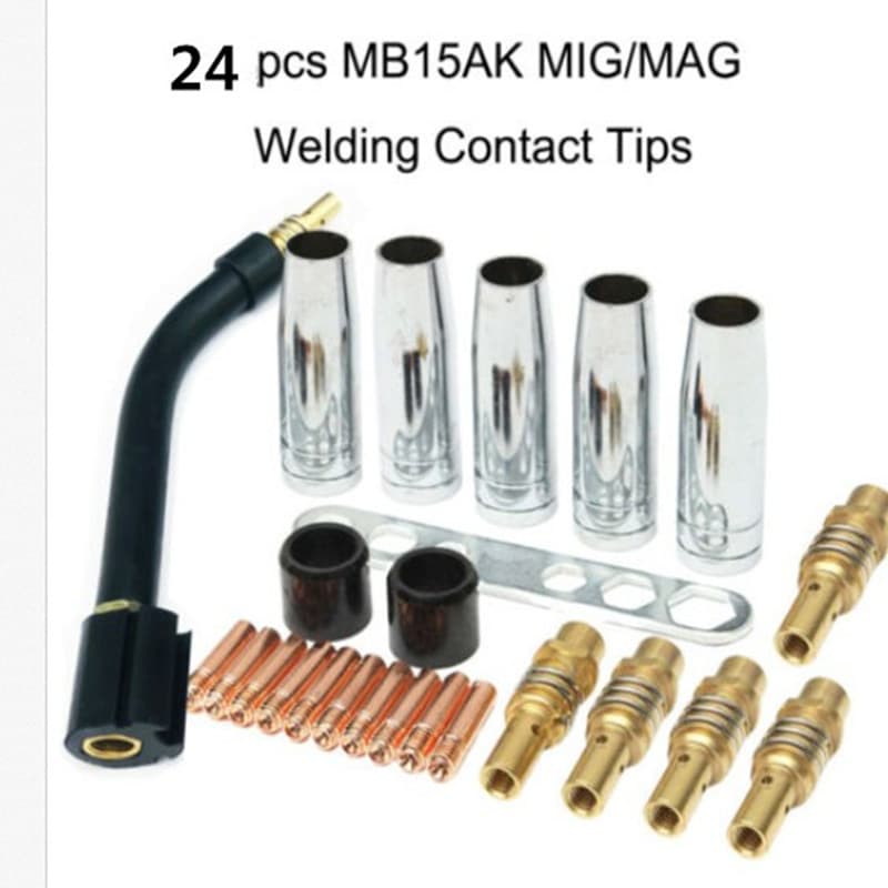 MB15AK welding torch MIG welding contact pin dot cover nozzle kit contact tip 0.8mm end gun neck connection thread