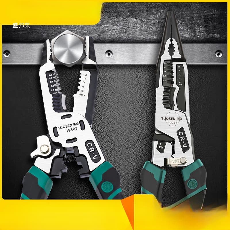 Tuosen 10-in-1 Electrician Tool Wire Stripping Pliers, Combination Pliers, Needle Nose Pliers, Wire Cutting Pliers, Electrician's Pliers
