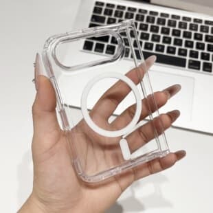 Cross-border compatible iPhone 18 Fold transparent foldable magnetic phone case, high-transparency acrylic drop-proof protective cover